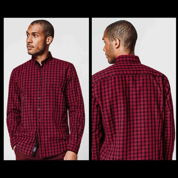 Bowery & Brooke Red and Black Long Sleeve, Button-Up Shirt - Picture 1 of 9
